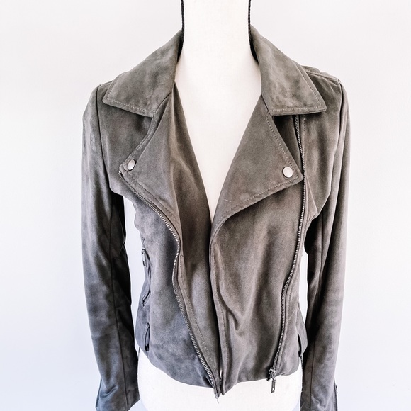 Glamorous Jackets & Blazers - Glamorous Gray Suede Moto Jacket